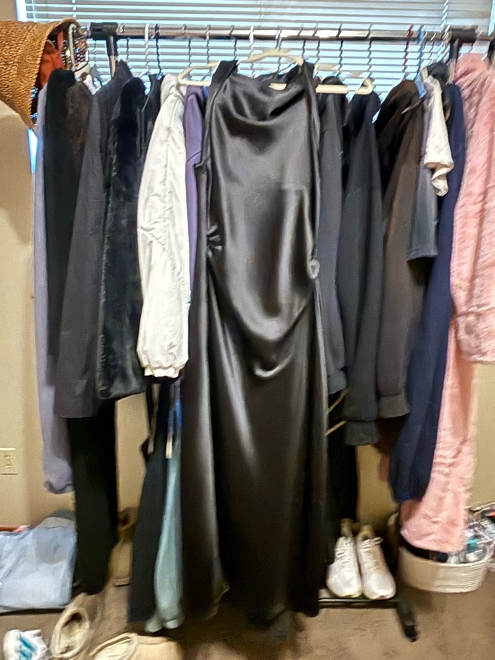 Zara Black Satin Dress